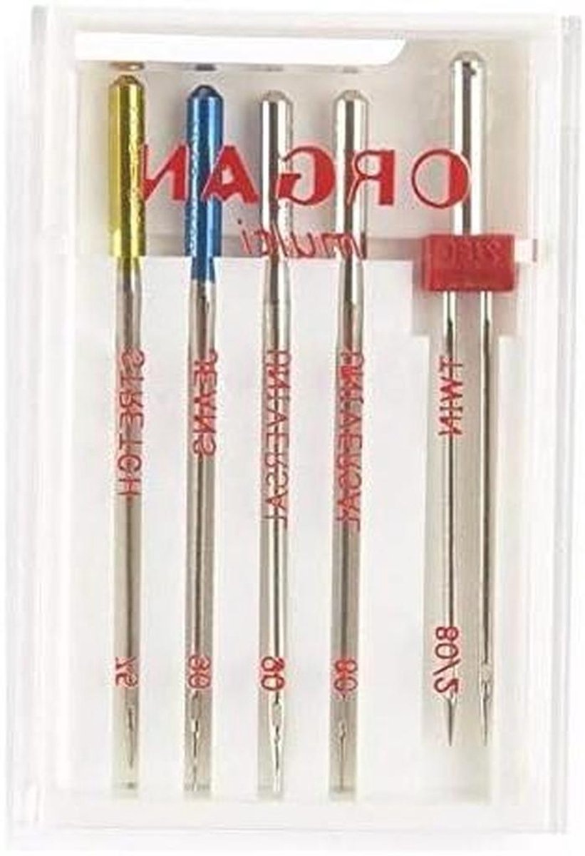 Naaimachinenaalden Multibox - Naalden Set - Kleding Maken - 5 Verschillende Naalden - 130/705 - Zilver