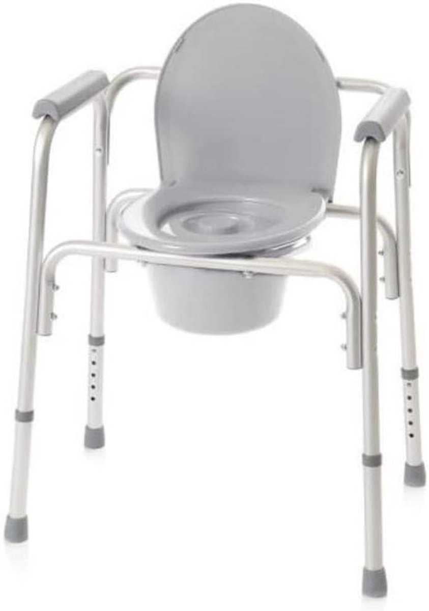 Toilet en Douchestoel - Hulpstuk Badkamer - Dagelijkse Verzorging - Vier Functies - 66-76 cm Hoogte - Wit