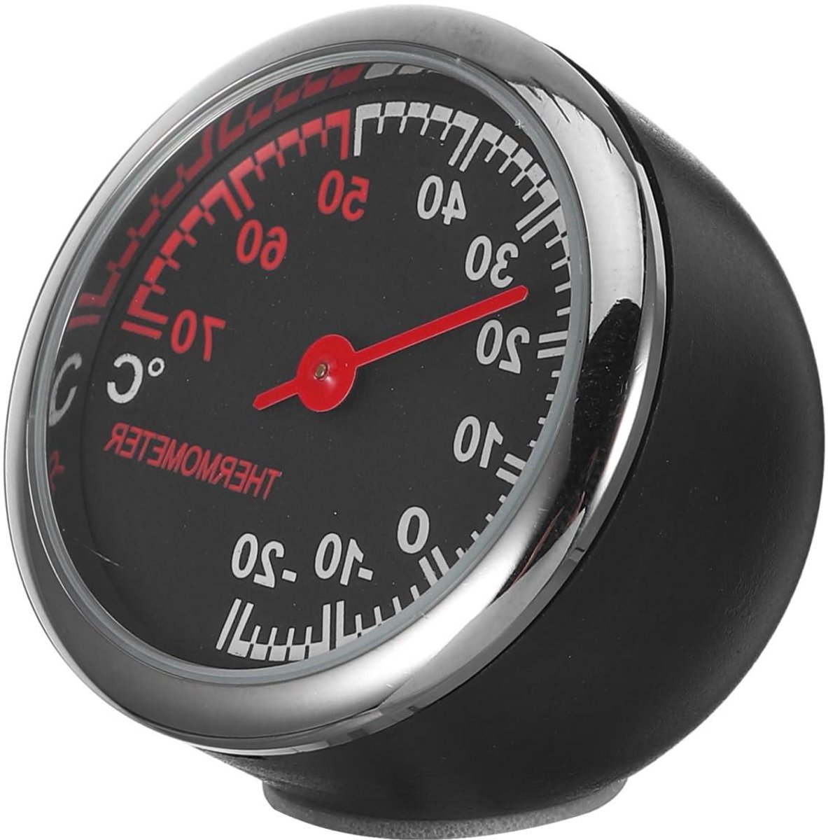 Autothermometer Hygrometer - Auto Temperatuurmeter - Interieur Meten - Lichtgevende Wijzerplaat - 4x4x4 cm - Zilverkleurig