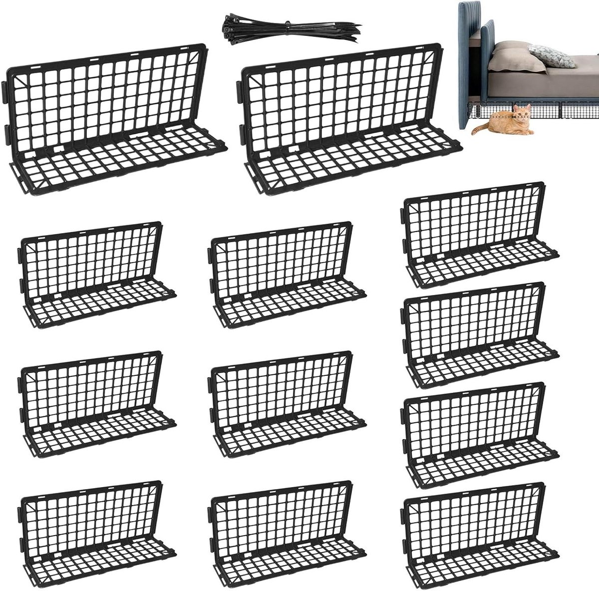 Meubelblokkade - Onderbank Stopper - Huis Netjes Houden - Brede Barrière - 12 Stuks - Zwart