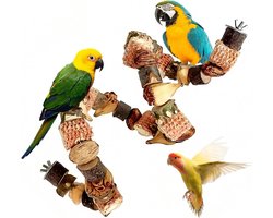 Natuurlijke Zitstokken Set - Vogel Speelgoed - Vogels Trainen - Flexibel Buigbaar - 80 cm - Meerkleurig