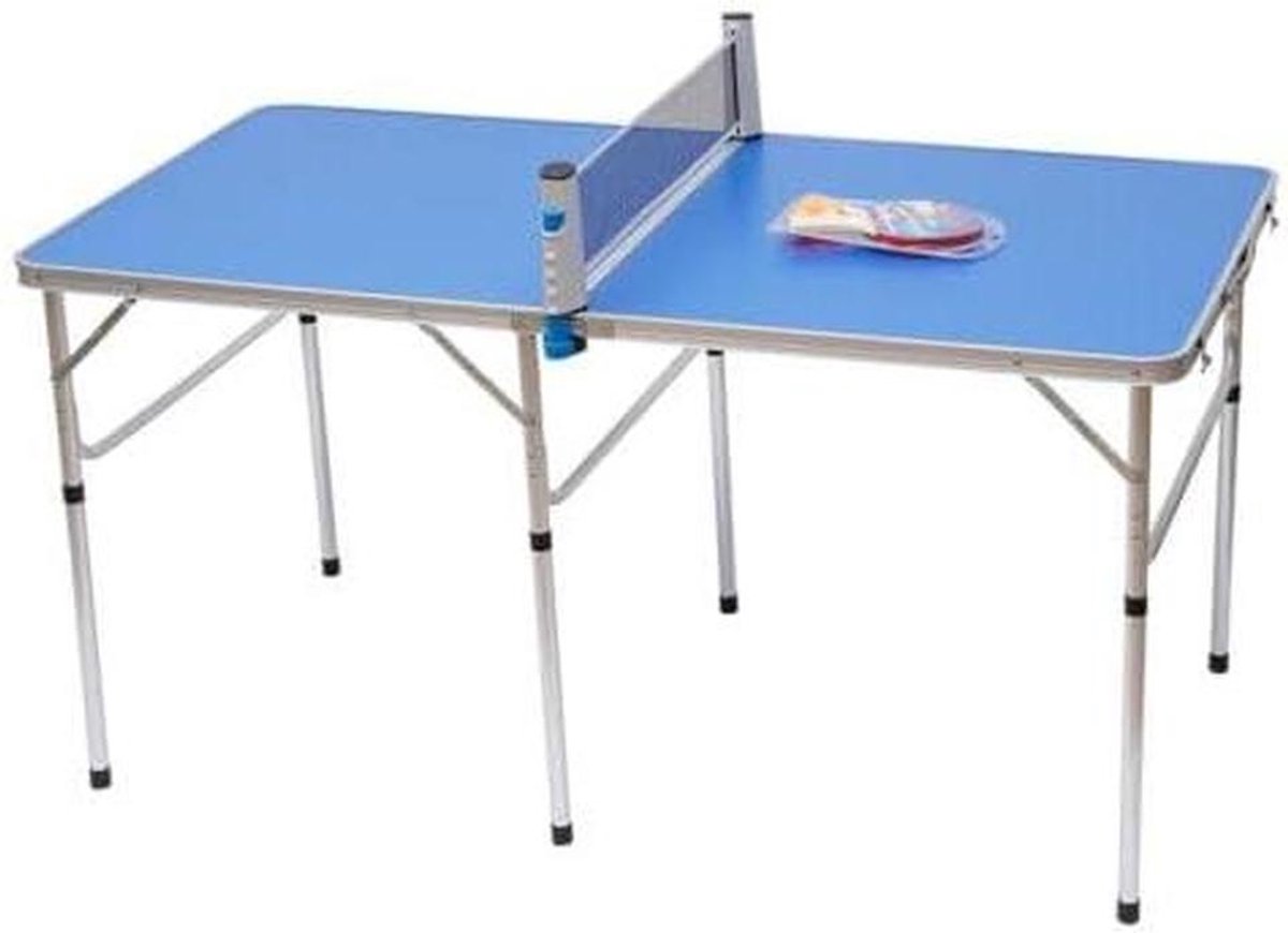 Inklapbare Tafeltennis - Midi Tafeltennis - Thuis Spelen - Stabiel Aluminium Frame - 152 x 76 x 76 cm - Blauw