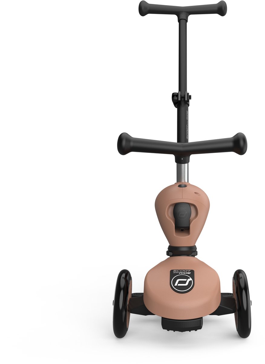 Scoot & Ride Highwaykick 1 Push & Go - 2-in-1 Kinderstep met duwstang - Step & Loopfiets 2-in-1, 3 wielen - Duwstang 3 hoogtes, afneembare voetsteunen - 1-5 jaar, max 20/50 kg - Mocha — afbeelding 13
