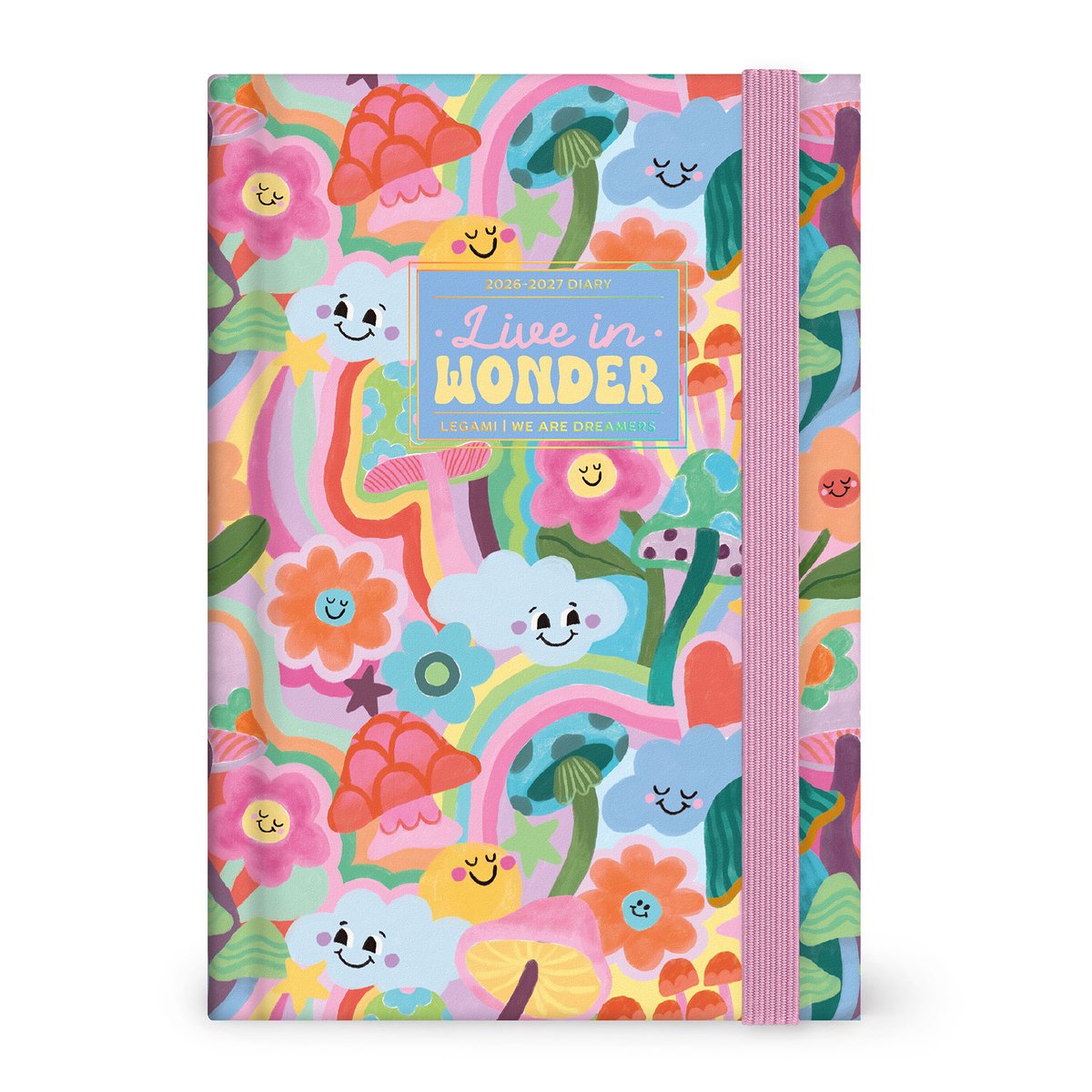 LEGAMI AGENDA 2026-2027- 16mnd - DAG OP 1 PAGINA - HARDCOVER - MUSHROOMS