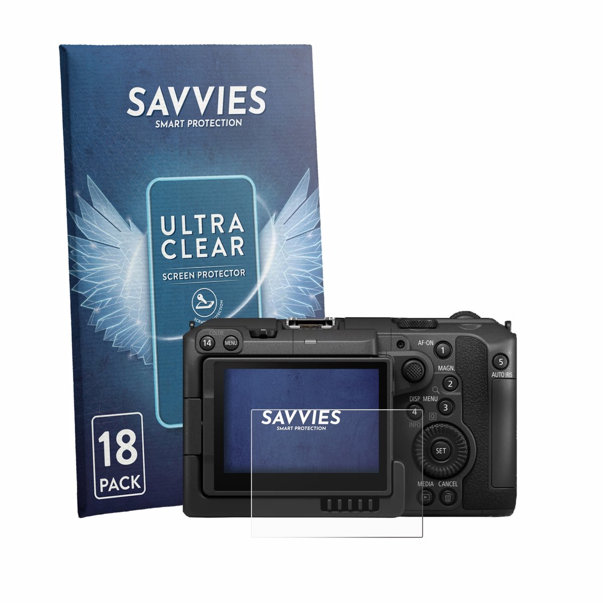 Savvies - Screenprotector voor Canon EOS C50 - Folie Beschermfolie transparant 18 Stuks
