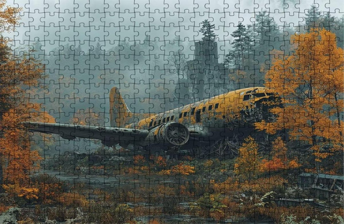 Houten Puzzel - Legpuzzel Volwassenen - Ontspanning Thuis - Siberisch Hooglandhout - 1500 Stukjes - Vliegtuig
