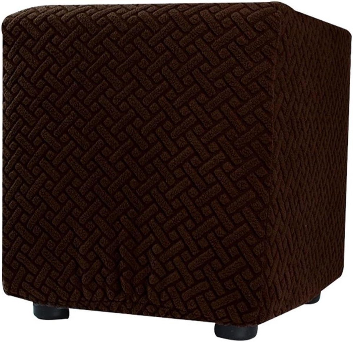 Voetenbankhoes Vierkant - Ottoman Deksel - Meubels Beschermen - Hoge Stretch Jacquard - 50x50/60x60cm - Chevron Patroon
