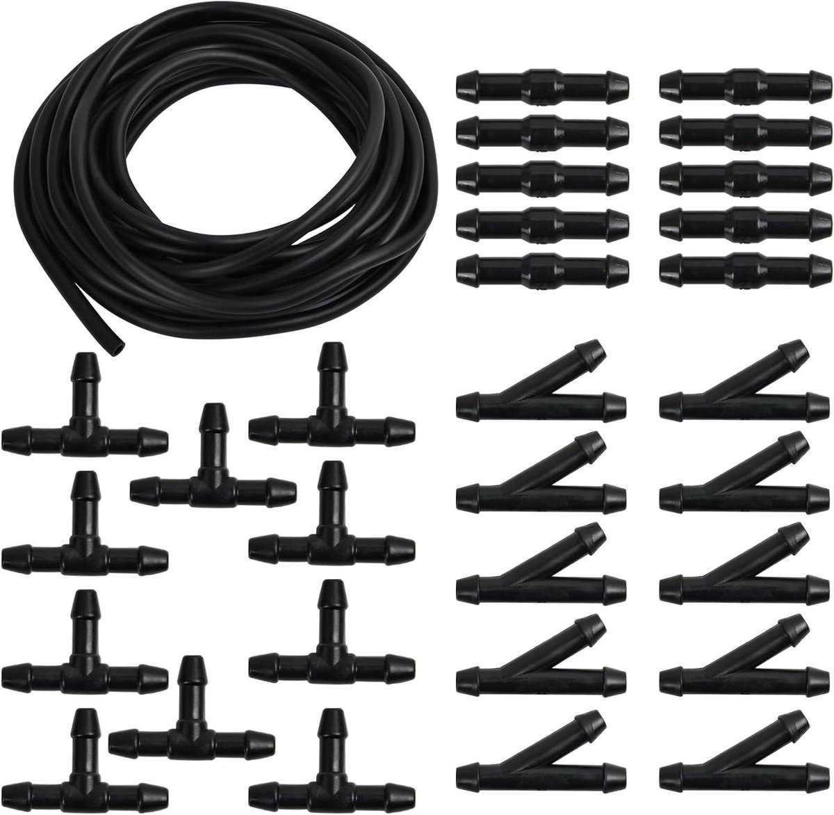 Ruitensproeierslang Kit - Wisserslang Auto - Voorruit Reinigen - Universele Pasvorm - 5 Meter Slang - Zwart