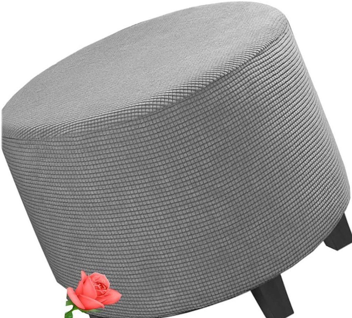Ottoman Hoes - Voetenbank Cover - Meubels Beschermen - Hoge Rekbaarheid - 55 cm - Donkergrijs
