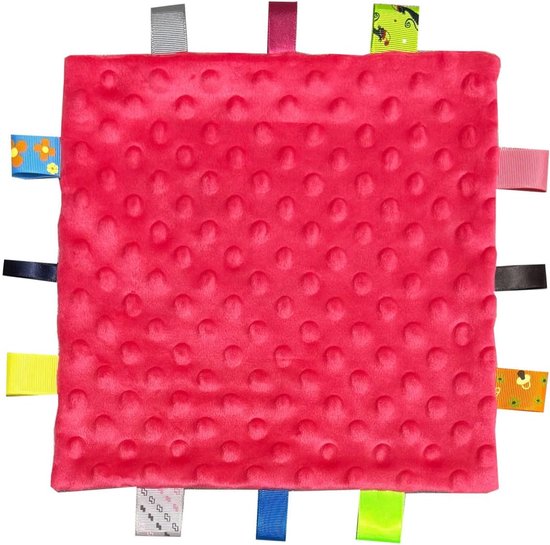 Baby comfort deken - Mini deken - Spelen en knuffelen - Met zachte labels - 25 x 25 cm - Rood van Baby Comfort© — afbeelding 5
