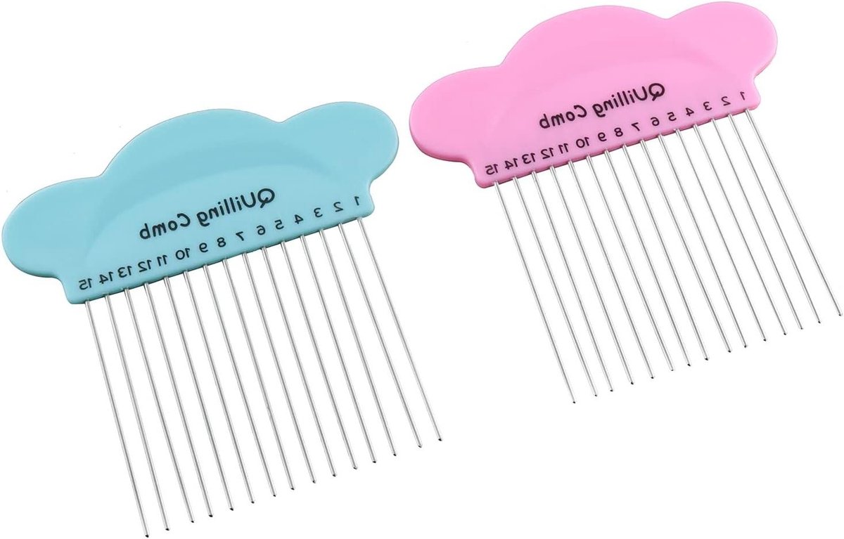 Papier Kammen - Hobby Gereedschap - Kaarten Maken - Dubbelzijdig Ontwerp - 2 Stuks - Blauw Roze