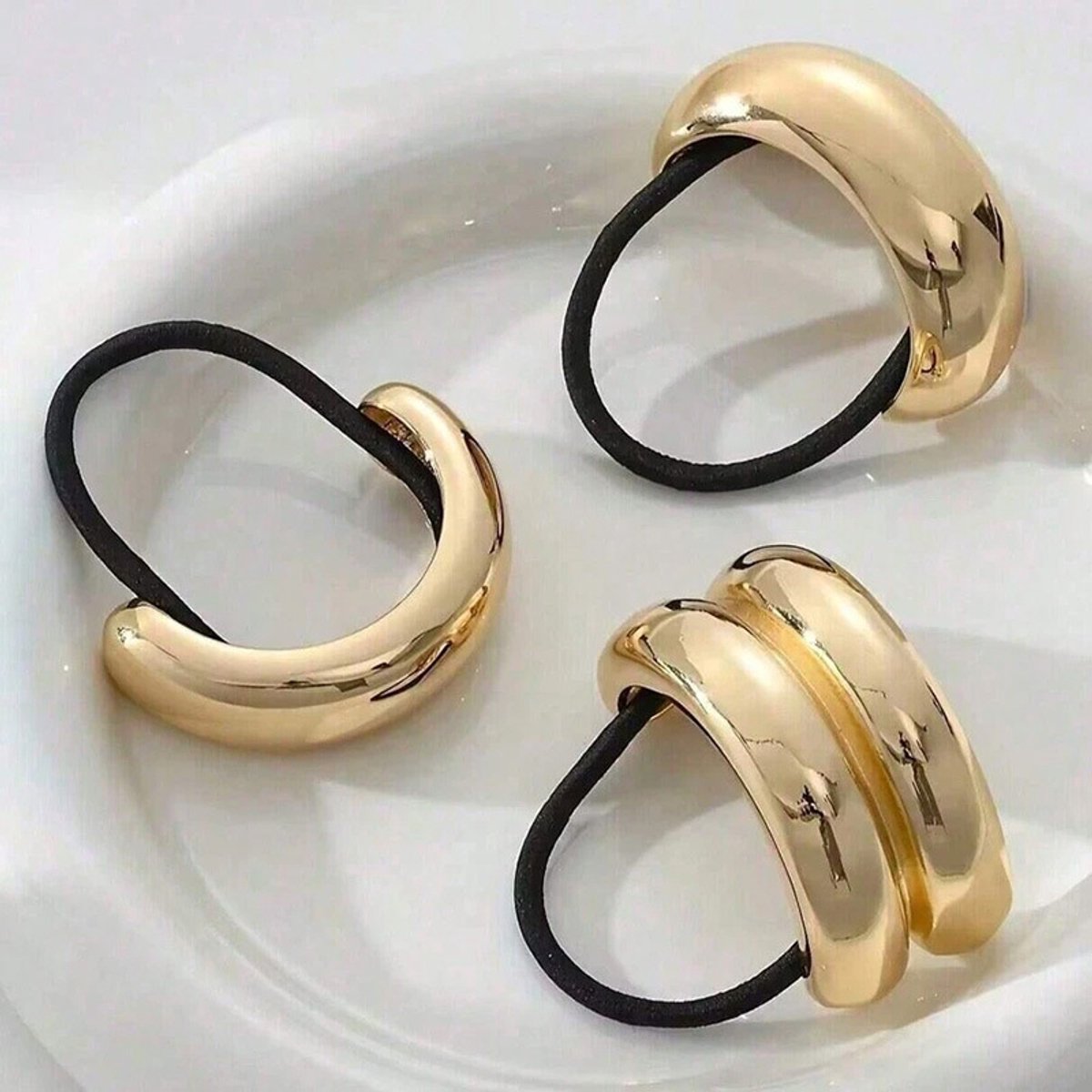 3 stuks Metalen Haar Elastieken – Hoogwaardige Hoofd Touwen voor Dames