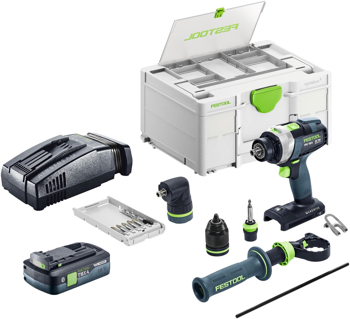 Festool TPC 18/4-Basic-Set accu-slagboormachine 18 V 75 Nm borstelloos + 1x accu 4,0 Ah + snellader + Systainer