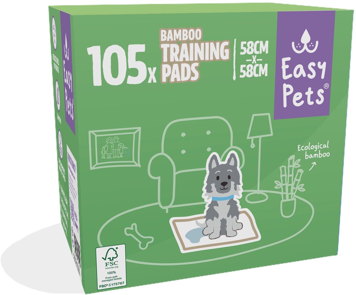 Easypets Bamboo Puppy Training Pads - 105 stuks - Zindelijkheidstraining - Hondentoilet - Groen - 58 x 58 cm