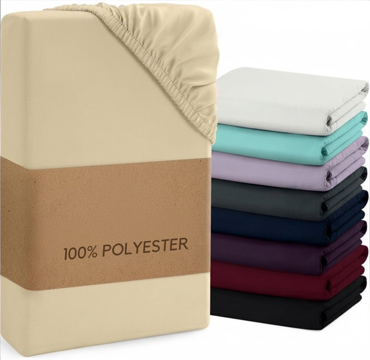 MRKK® Matrasovertrek 160x200 - Dekbedovertrek - Hoeslaken - Matrasbeschermer - Extra Zacht - Beige