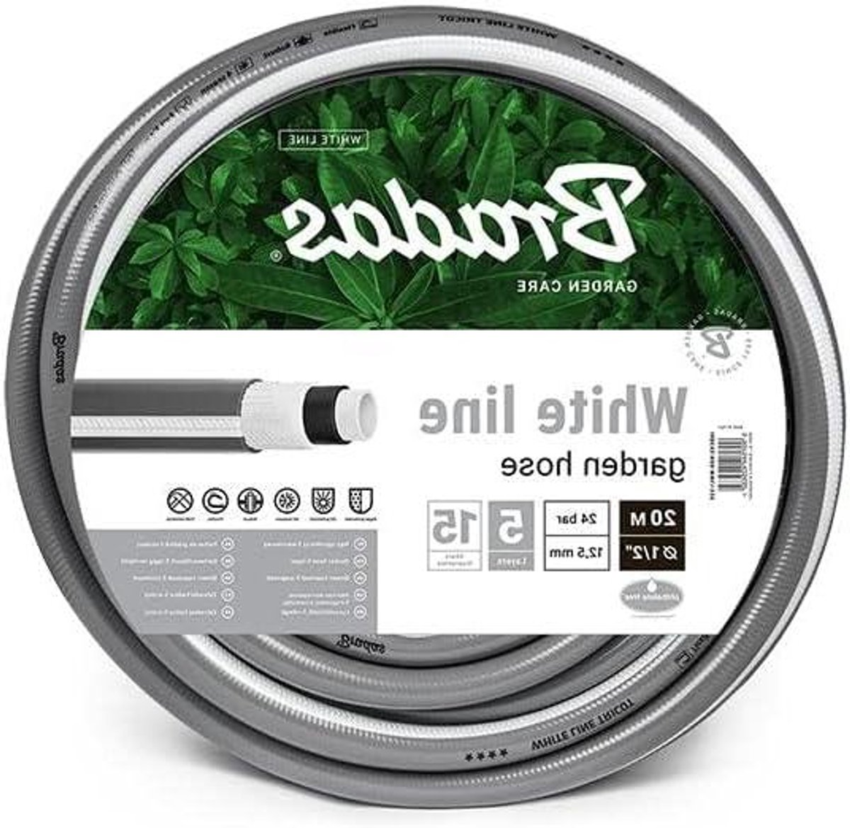 Tuinslang White Line - Water Slang - Planten Water Geven - 5-Laags UV-Bestendig - 20 Meter - Grijs