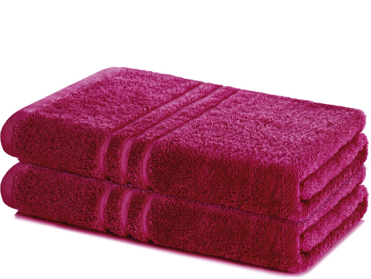 Lavea® Set van 2 Badhanddoeken 70x140 cm 100% Katoen – Zacht en Absorberend – Ideaal als Grote Badhanddoek, Badlaken of Handdoek – Bordeaux