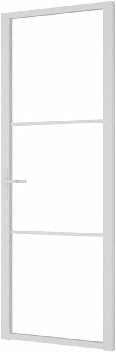 Binnendeur Glas - Kamerdeur - Ruimtes Verdelen - Sterk Gehard Glas - 76x2015 cm - Wit