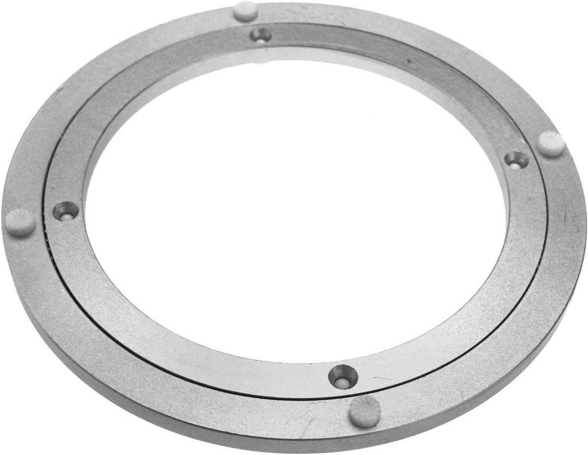 Roterende Draaitafel - Draaiplateau Lager - Stabiele Ondersteuning - Massief Aluminium - 8 Inch - Zilver
