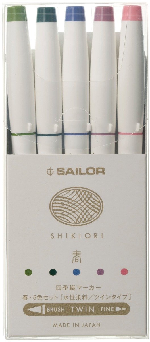 Sailor Shikiori Brush Pennen 5 stuks - Spring