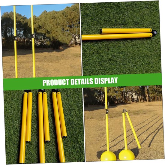 Trainingspalen Set - Sportstokken Dribbelen - Voetbaltraining Verbeteren - Duurzaam Buikspieren Metaal - 100 cm Lengte - Geel — afbeelding 5