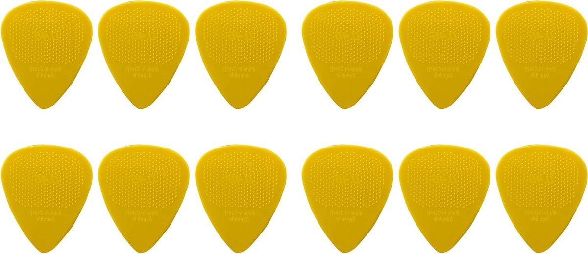Plectrum set - Gitaar picks - Muziek maken - Verbeterde grip textuur - 12 stuks - Geel