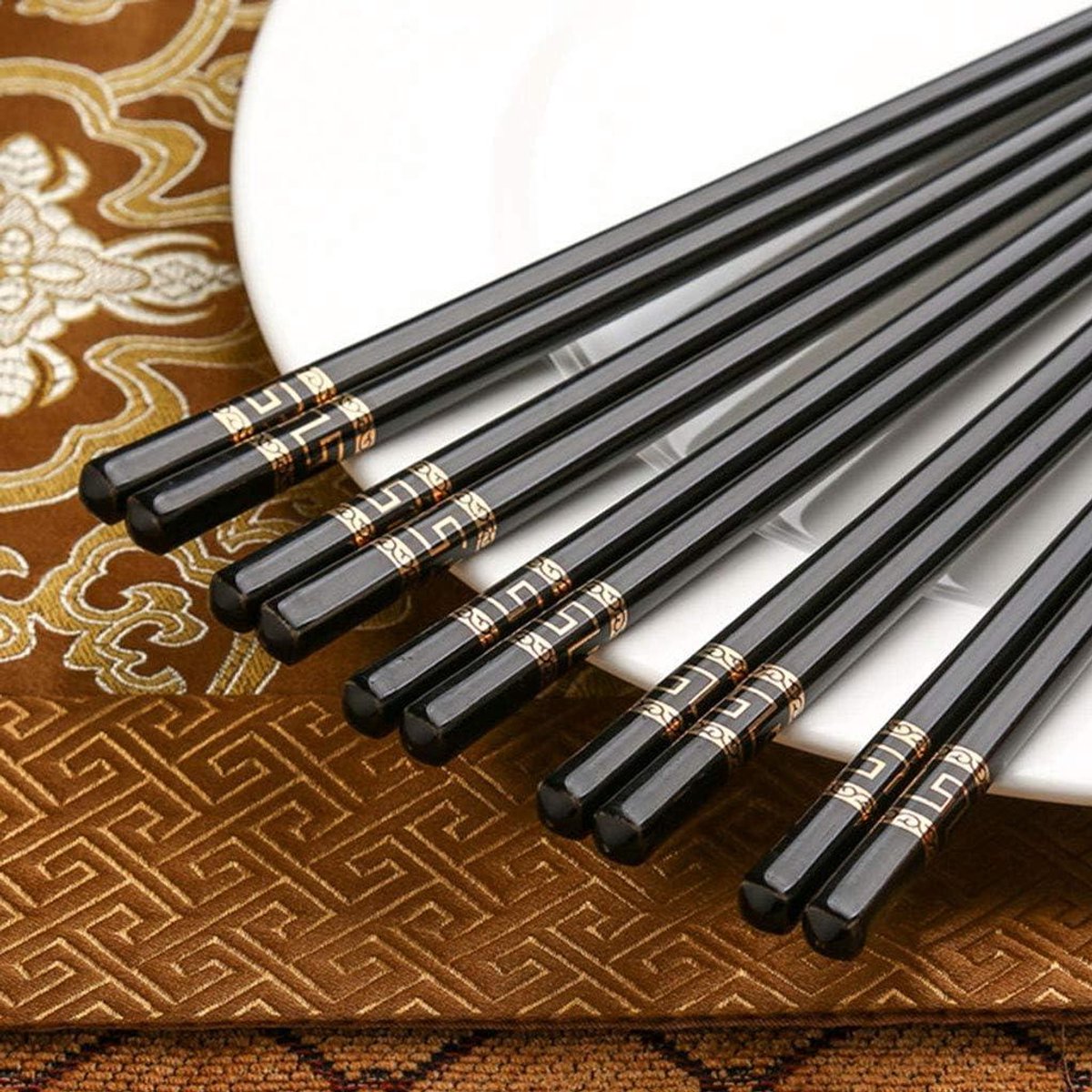 Porseleinen Eetstokjes - Keramische Chopsticks - Thuis Dineren - Vaatwasserbestendig - 245 cm - Zwart