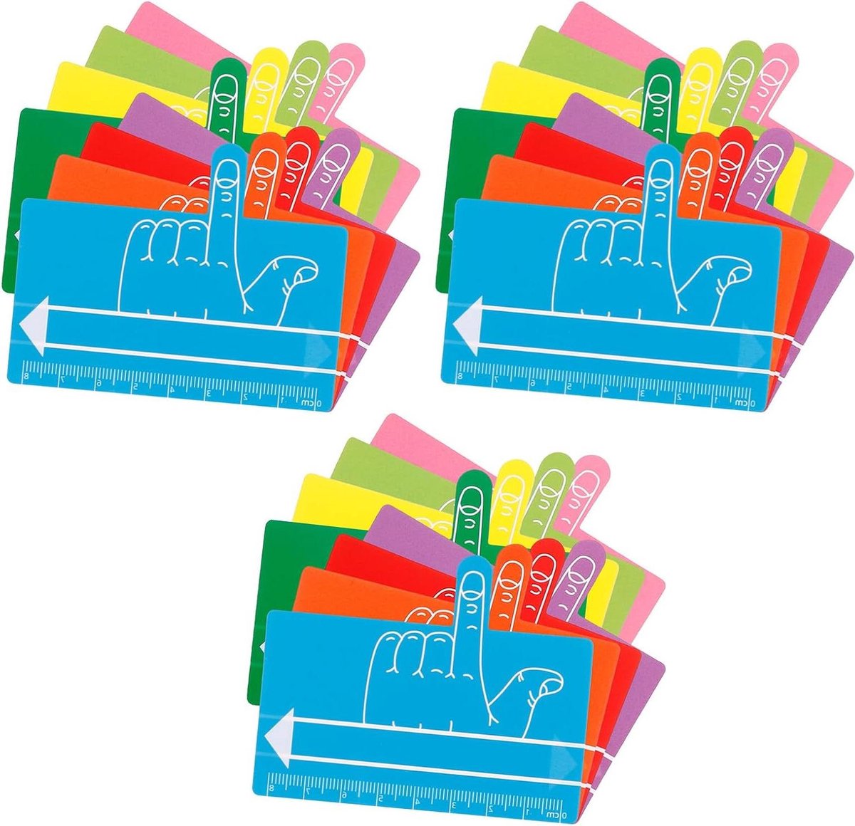 24 Stuks Delige Kleurrijke Leeswijzer met Vingergeleider Liniaal Duurzame Waterdichte Leesstrips Schrijfafstandshulpmiddel voor Jongen Meisje voor Schrijfoefeningen Bij Dyslexie