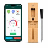 ZoeZo BBQ Vleesthermometer - Keukenthermometer - Bluetooth - Draadloze BBQ Thermometer met App - Oventhermometer en Kernthermometer - RVS - Zwart
