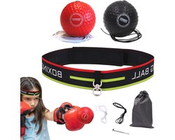 PRIMUZ Reflecterende bal boksbal reflecterende bal boksbal Beast Gear bokstraining touw met hoofdband verstelbare boksbal voor jongens meisjes vrouwen mannen Pugi