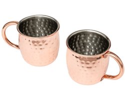 Cocktail Set - Set van 2 - Cocktail Cups - Luxe Martini & Cocktail Bekers - Herbruikbare Drinkglazen - voor Cocktails, Mocktails & Gin Tonic - Stijlvolle Bar Accessoires - RVS - 475ml - 13 x 8.6 x 8.6 cm - Brons
