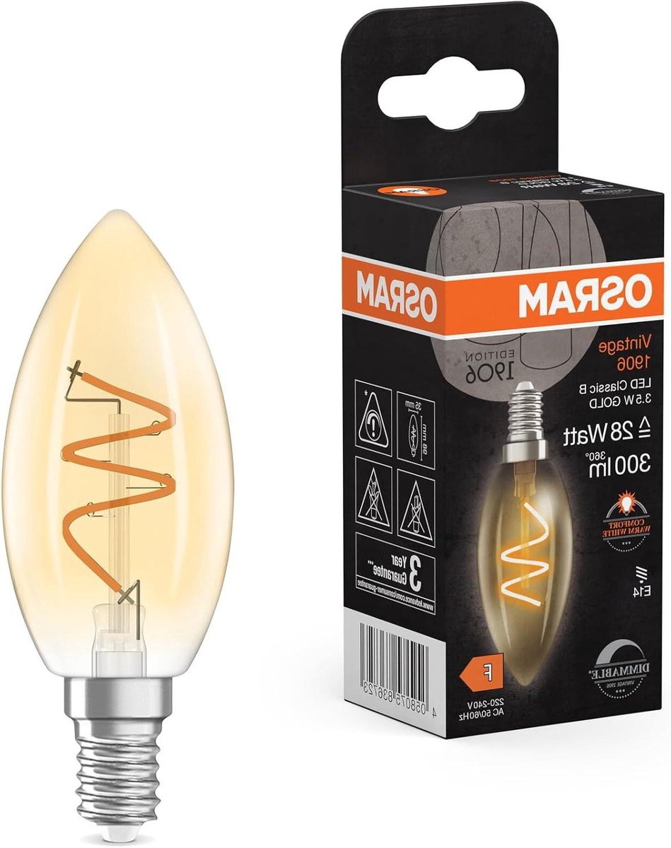 Decoratieve LED Lamp - Minikaars Lamp - Sfeerverlichting Thuis - Spiraalvormige Gloeidraad - 35mm Diameter - Goudkleurig
