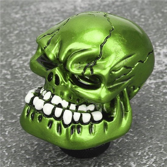 Versnellingspook Knop - Schedel Hendel - Auto Rijden - Hars Materiaal - 8-12MM Adapters - Groen — afbeelding 4
