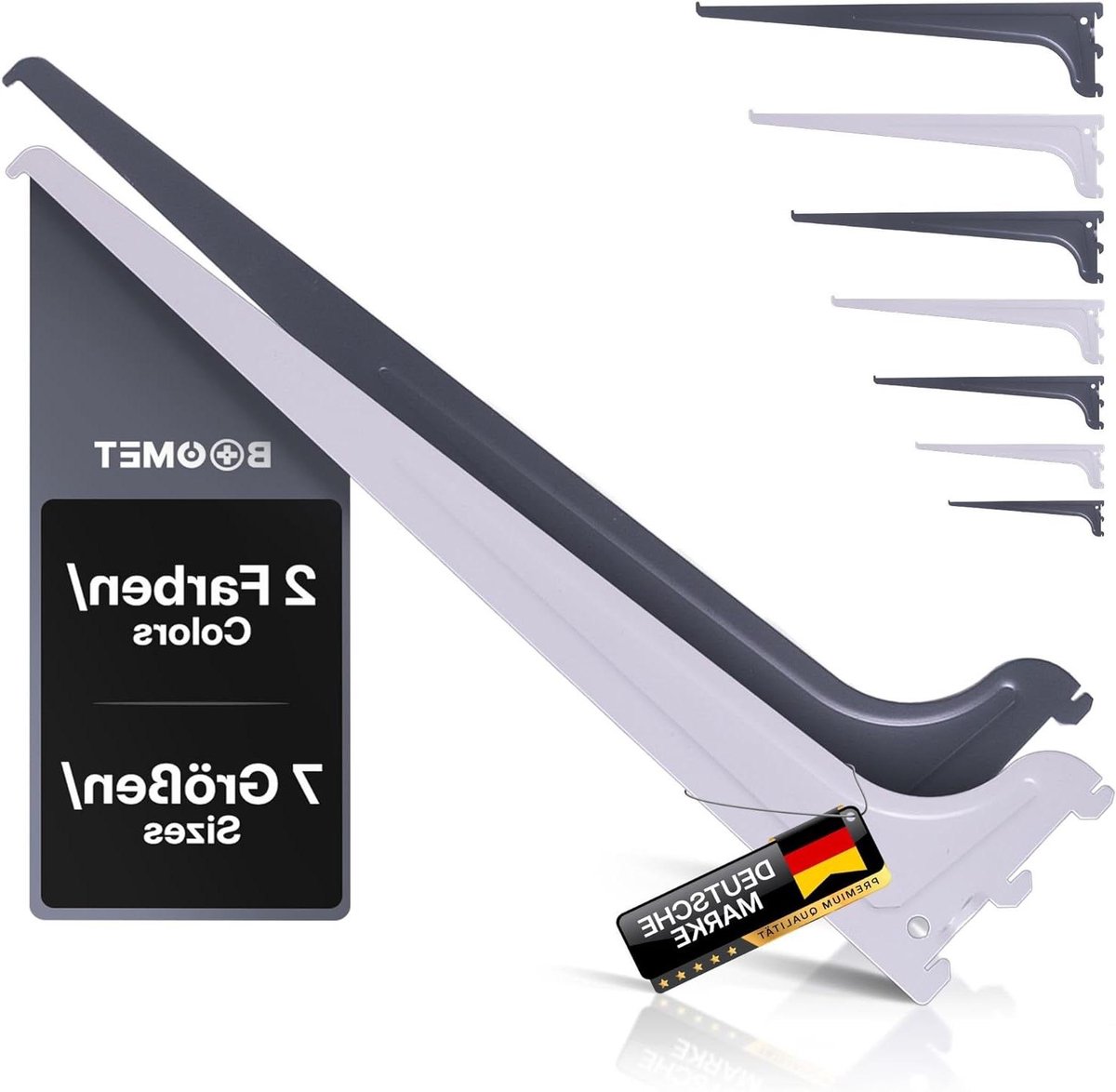 Plankdragers Set - Wandmontage Ondersteuning - Opbergen Thuis - Gepoedercoat Staal - 2 Stuks 30 cm - Antraciet