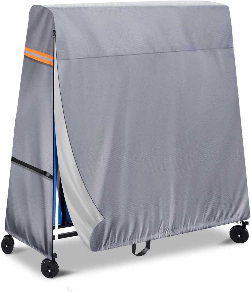 Tafeltennisplaat Afdekking - Beschermhoes Tafeltennis - Tafel Beschermen - Waterdicht 300D Oxford - 165x70x185 cm - Grijs