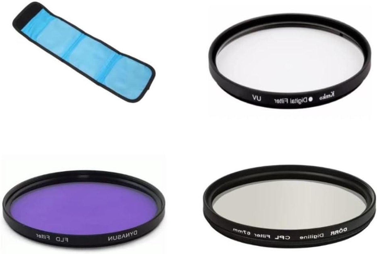 Camera Filter Set - Lens Filters - Fotografie Verbeteren - 3-In-1 UV CPL FLD - 52mm - Zwart