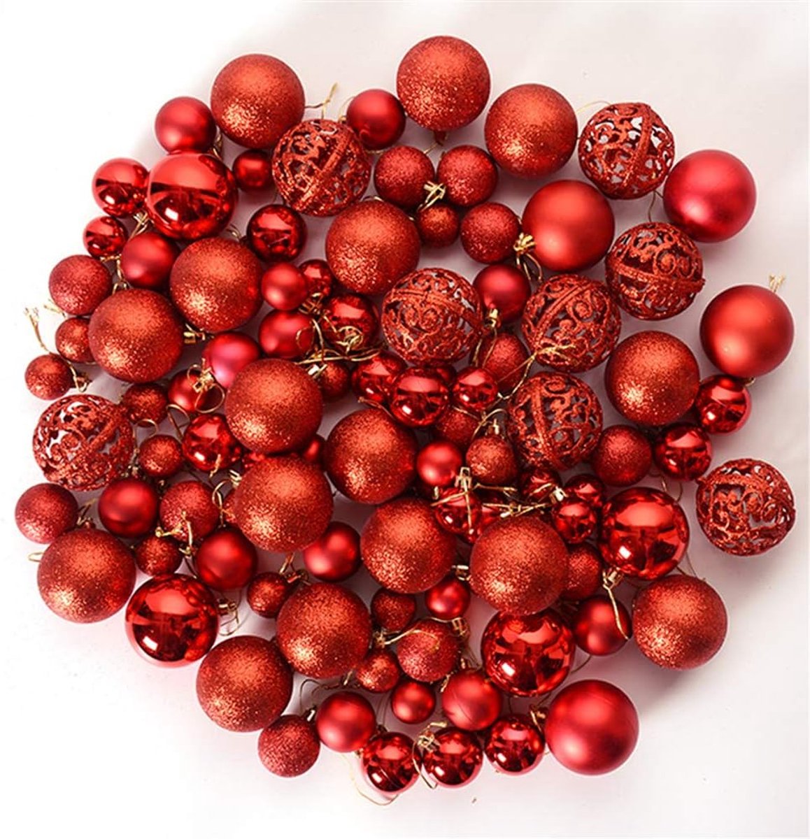Kerstballen Set - Decoratie ballen - Kerstboom versieren - Onbreekbaar materiaal - 100 stuks - Paars – foto 3