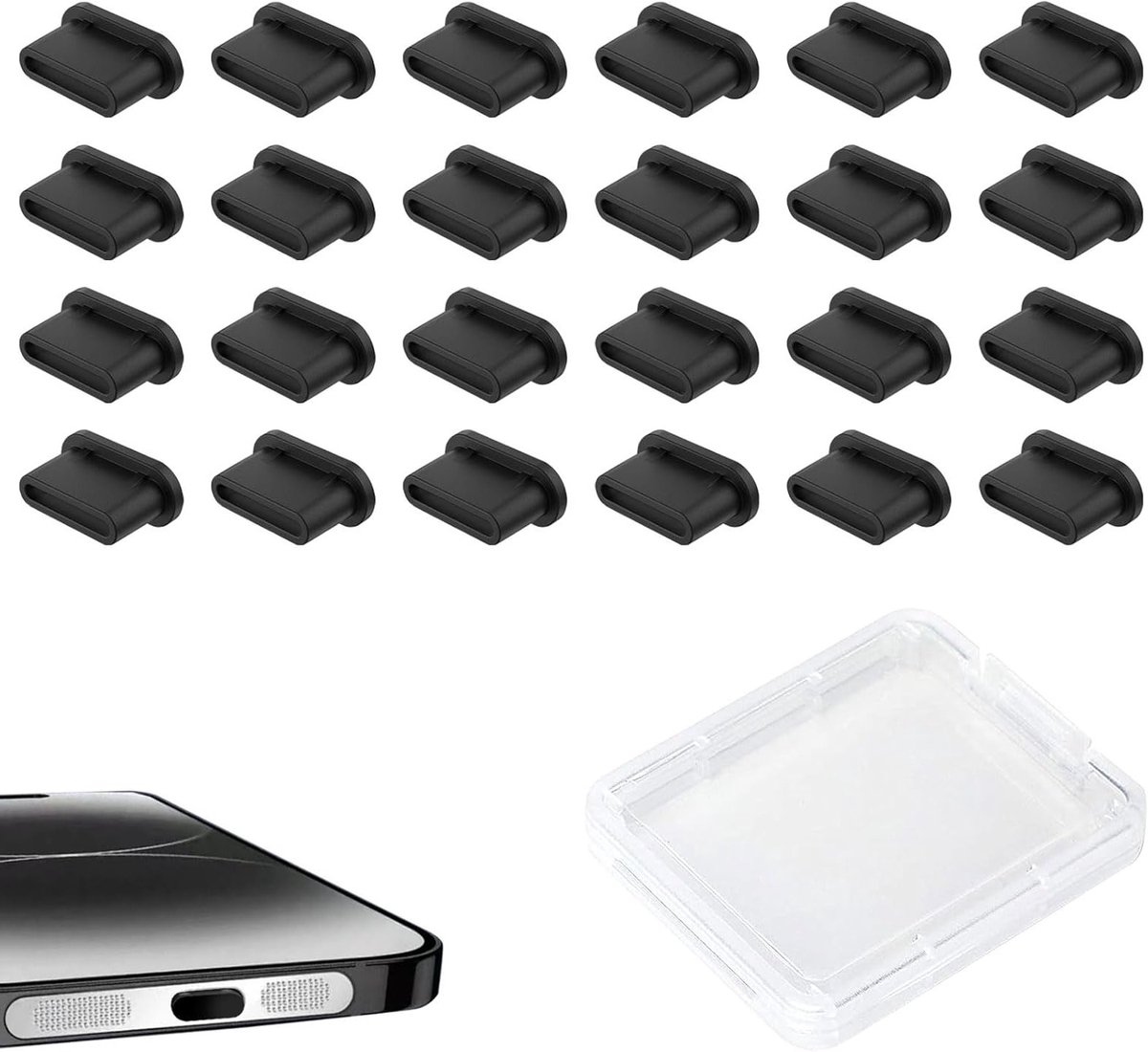 24 x Silicone Bescherming voor USB C Poort - Stofplug voor Smartphone, Tablet en Laptop - Antistof Oplossing voor Type C Aansluitingen