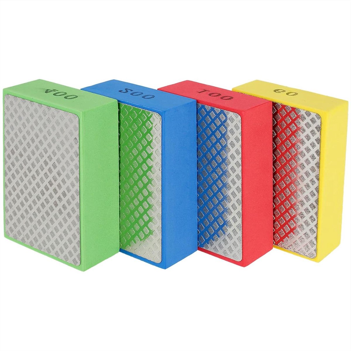 Diamantschuurspons Set - Polijstpads - Materiaal Bewerken - Droog en Nat Gebruik - 4 Stuks - Gemengde Kleuren
