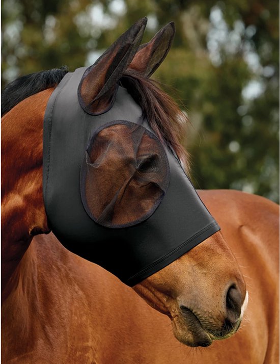 Weatherbeeta Vliegenmasker Weatherbeeta Comfitec Deluxe Stretch Met Oren Zwart-zwart - PONY Weatherbeeta Vliegenmasker Weatherbeeta Comfitec Deluxe Stretch Met Oren Zwart-zwart - PONY