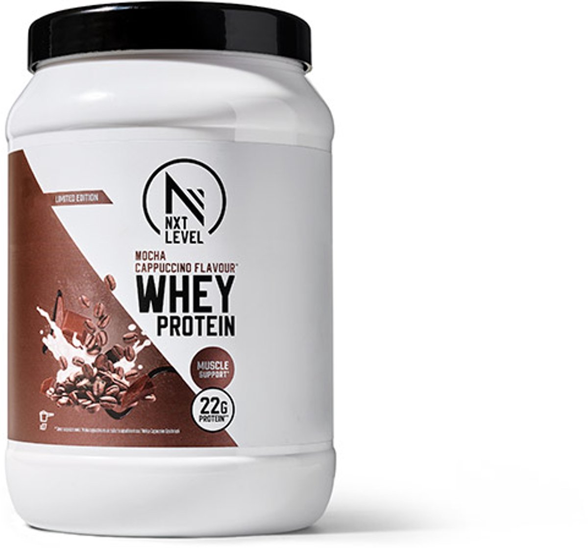 NXT Level® Whey Protein Powder - Eiwitpoeder met BCAA - Proteïne Poeder - Eiwitten - Eiwit Poeder - 17 Eiwitshakes - Mocca Cappucino 500g