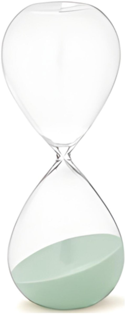 Gift Decor Zandloper cilinder XL - groen - decoratie of tijdsmeting - 60 minuten - glas - D11 x H30 cm