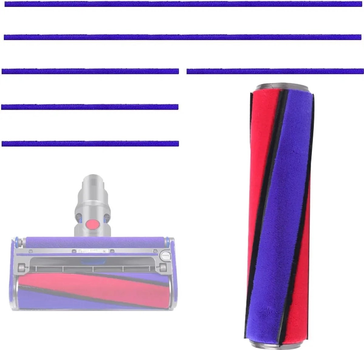 Vervangende borstelkoppen Geschikt voor Dyson V6, V7, V8, V10 en V11.