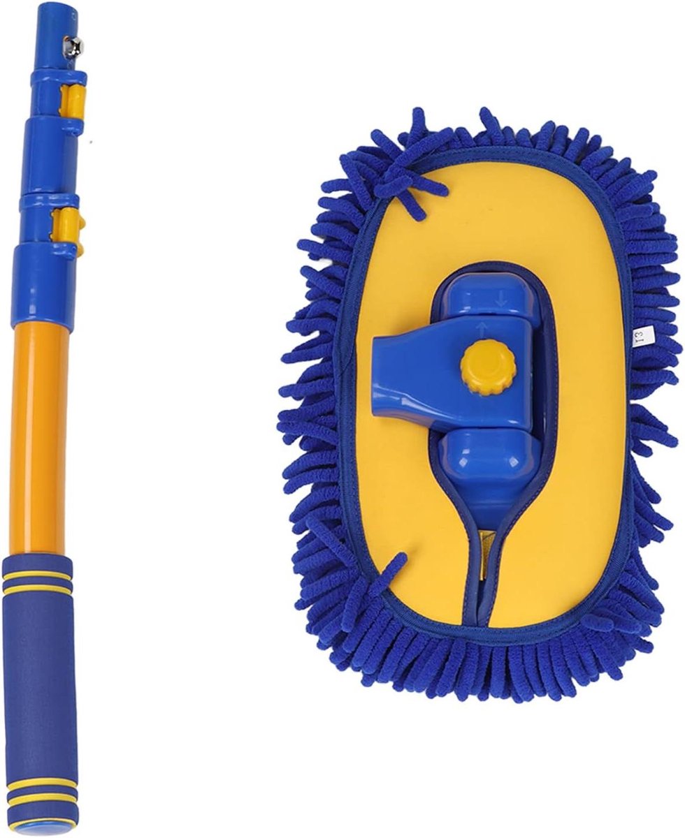 Autowasborstel - Autoreinigingsmop - Auto Reinigen - Verstelbare Lengte - 102 cm - Grijs