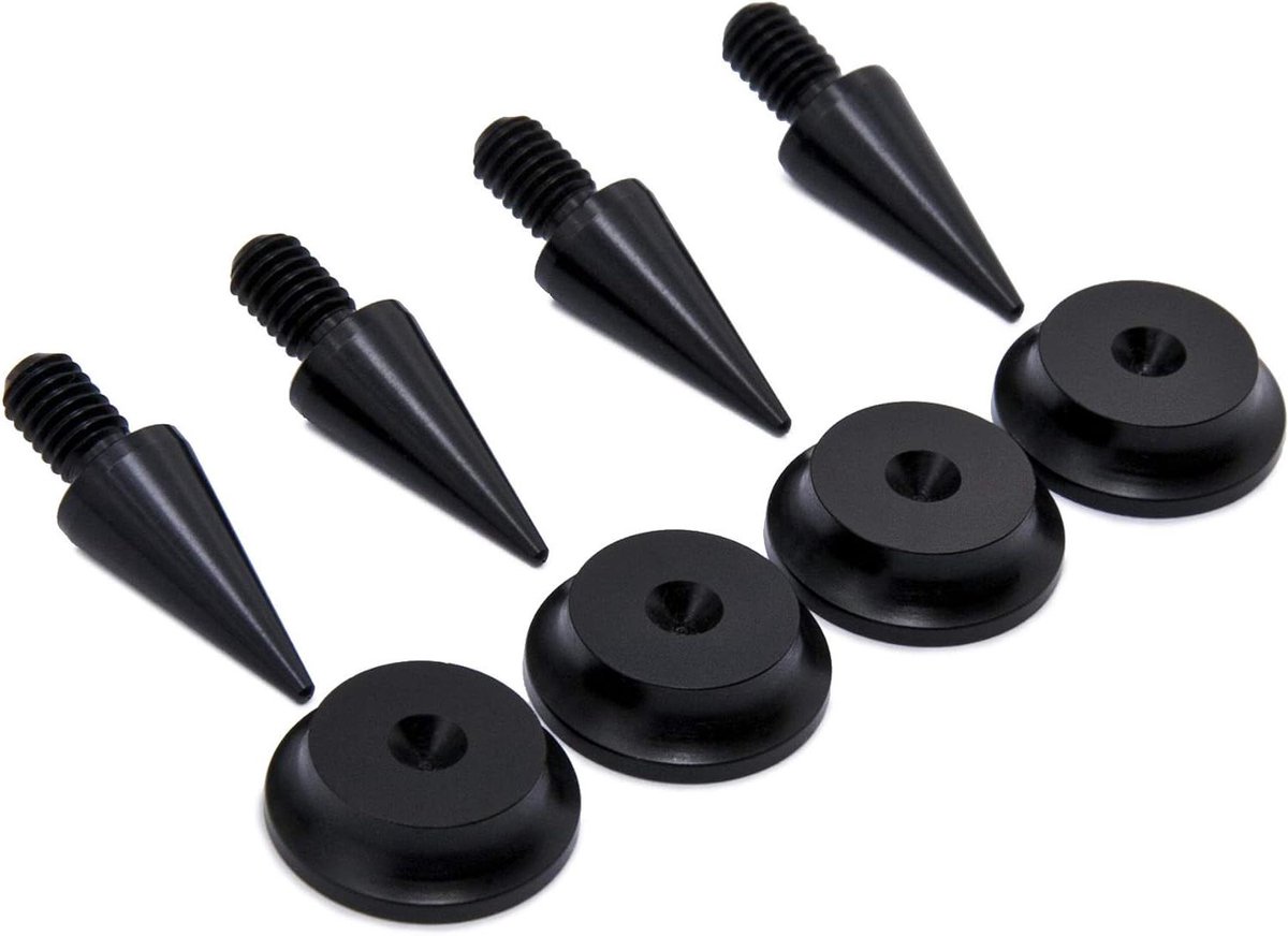 Luidspreker Spikes - Speaker Spikes Boxen - Hifi Geluid Verbeteren - CNC Gefreesd Aluminium - M8 20mm - Zwart