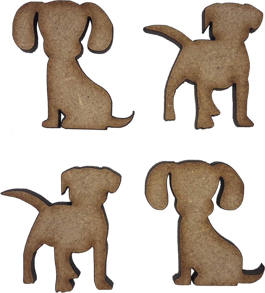 20x Puppy Hond Puppies Honden 3Cm Hout Craft Embelishments Laser Cut Vorm MDF