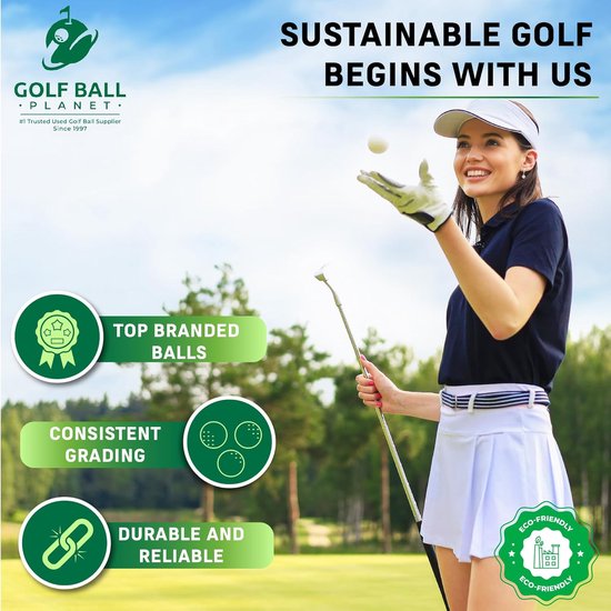 Voordelige Gebruikte Golfballen 4A/Near Mint (50 Stuks) - Wit van Merkloos — afbeelding 5