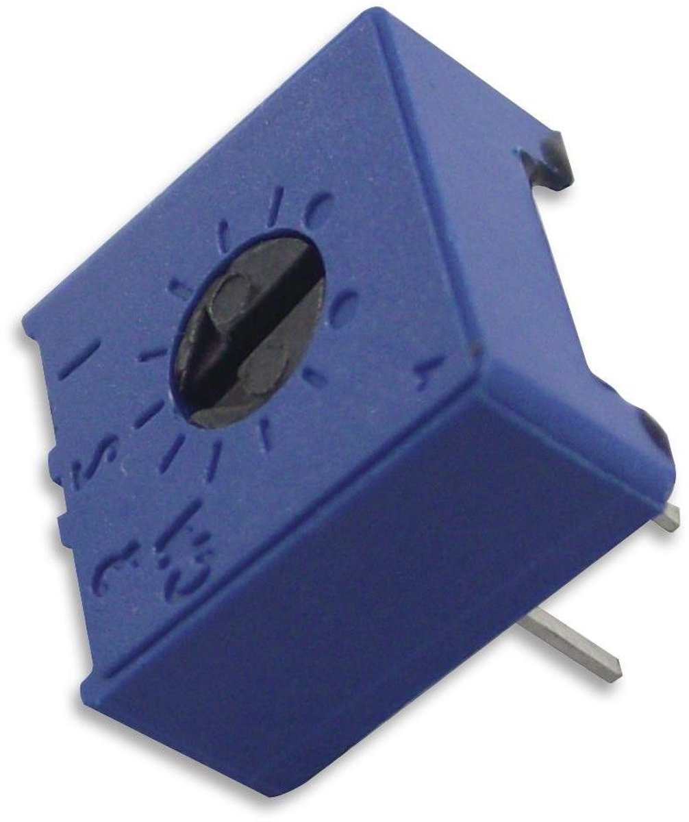Potentiometer Trimmer - Variabele weerstand - Elektronische aanpassing - 10k Ohm 1-draai - 4.83 mm hoogte - Zilver