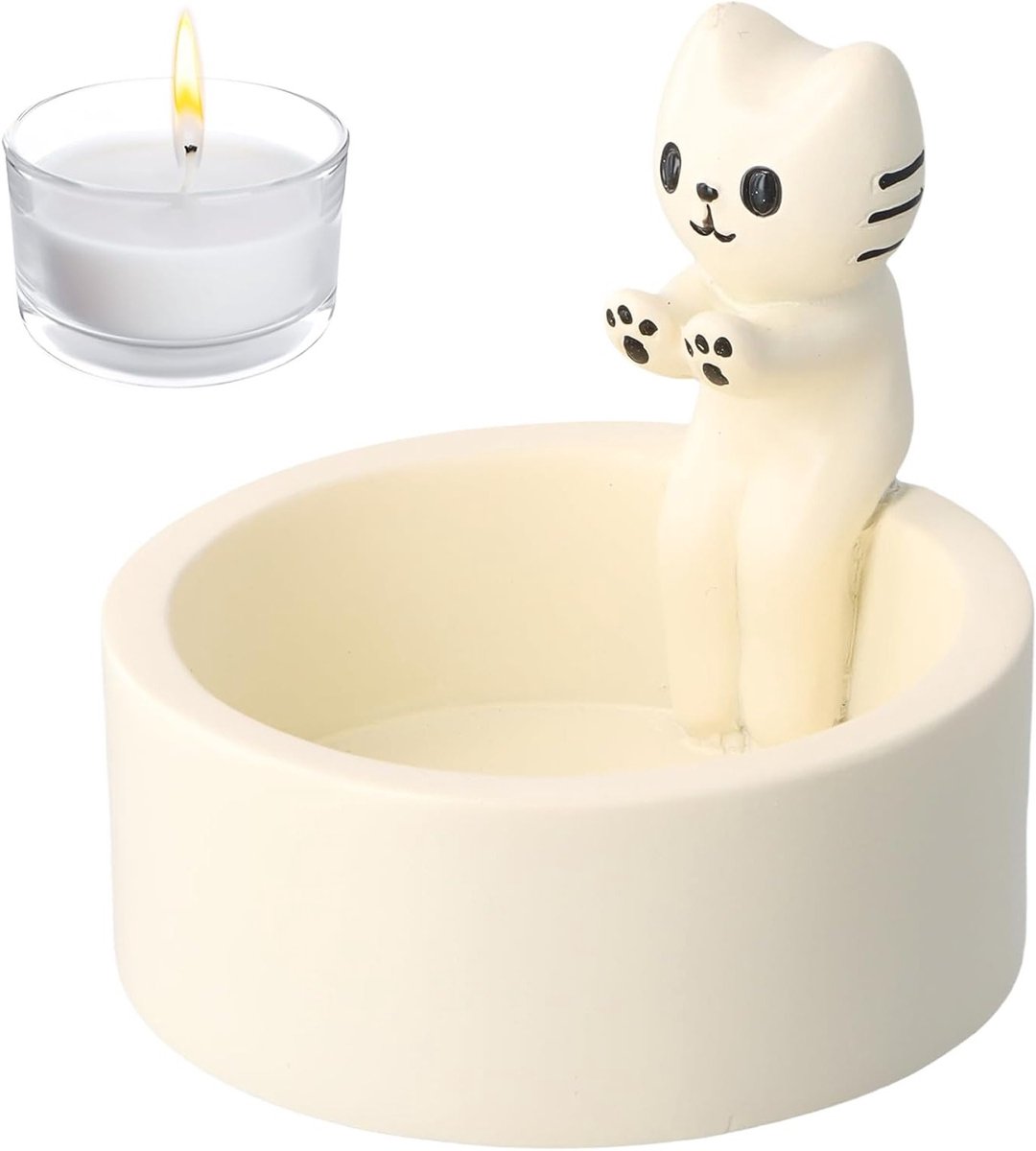 Schattige kaarsenhouder met kattenpootjes voor theelichten - Perfect cadeau voor kattenliefhebbers en decoratie voor thuis