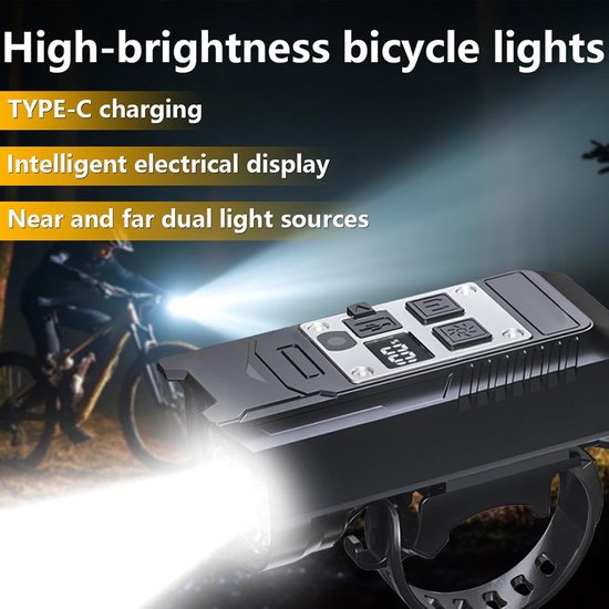 Fietsverlichting Set - Koplamp Achterlicht - Nachtritten Veilig - Extreem Helder - 20 Meter Bereik - Zwart — afbeelding 5